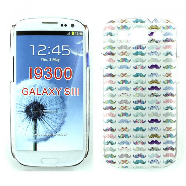 Wholesale Samsung Galaxy S3 Full Mustache Design Case (Transparent)